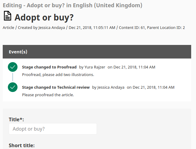 Workflow event timeline